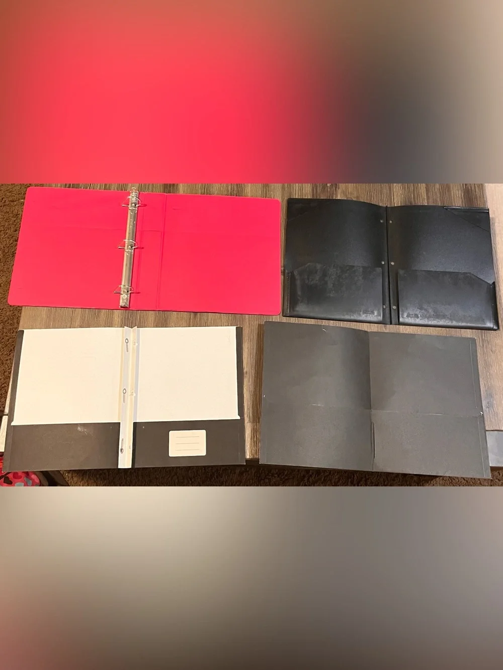 Five Star Black Folder and Bright Pink Binder Set